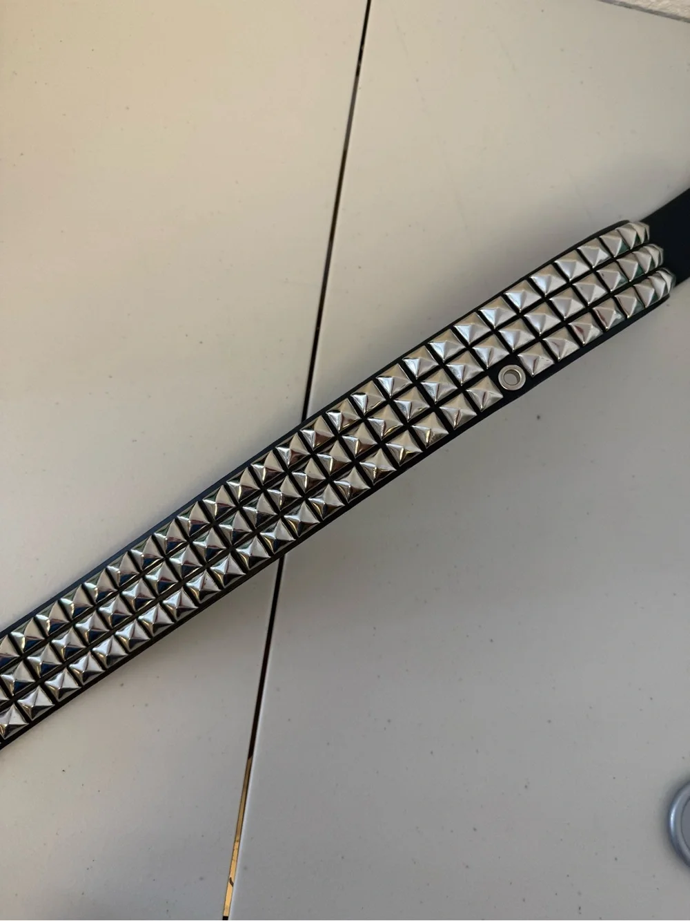 Hot Topic Black Silver Pyramid Studded Belt Size 28 Punk Emo Goth Y2K